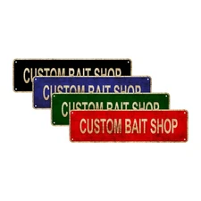Custom Bait Shop Vintage Bait Shop Sign Personalized Name Wall Décor Metal Sign