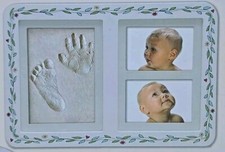 DEI  Baby Memory Handprint/Footprint Frame Kit  2 Photos Shadowbox for Imprint