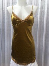 Urban Outfitters Womens Sasha Mini Slip Dress Gold Size XS New with Defect 