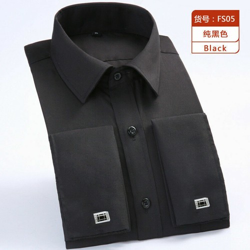 Para hombre Vestido Informal Camisas Cuello de Negocios Blanco Puño a Rayas Francés - Imagen 17 de 18