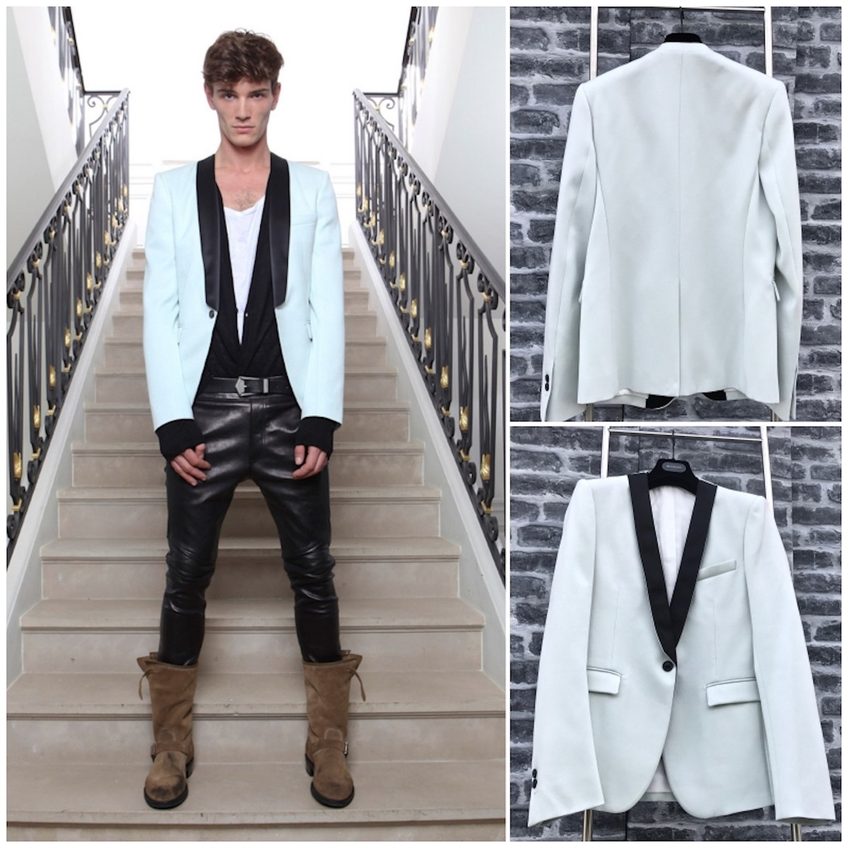 Balmain Homme SS12 ミリタリージャケット　48 UltraRare & Great Balmain SS12 Campaign Ad Mint Silk Collar Wool