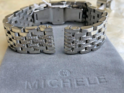 Michele Deco 18mm Diamond 3LNK Watch Bracelet - MSLE18AU0005 