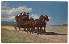 Horse Drawn Stage Coach Western Postcard