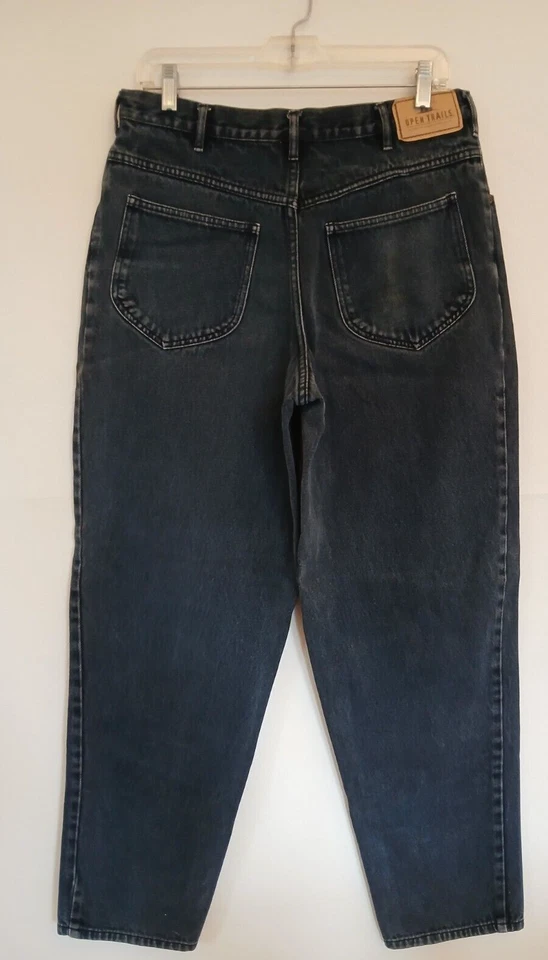 Vintage Men's Open Trails Authentic Stonewashed Jeans Black Relaxed Fit 34 X 34 - Image 3 of 4