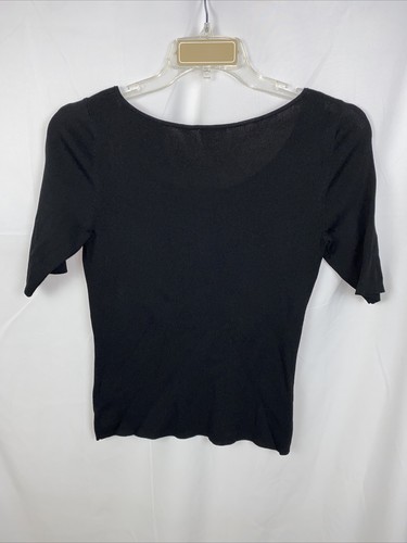 Ann Taylor Kurzarm Strick Top Bluse Gr. S schwarz *H - Bild 4 von 4