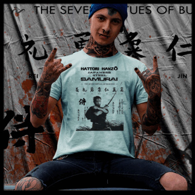 Samurai T-Shirt Bushido Code Japanese Warrior Sword Katana Kanji Ronin Hanzo tee