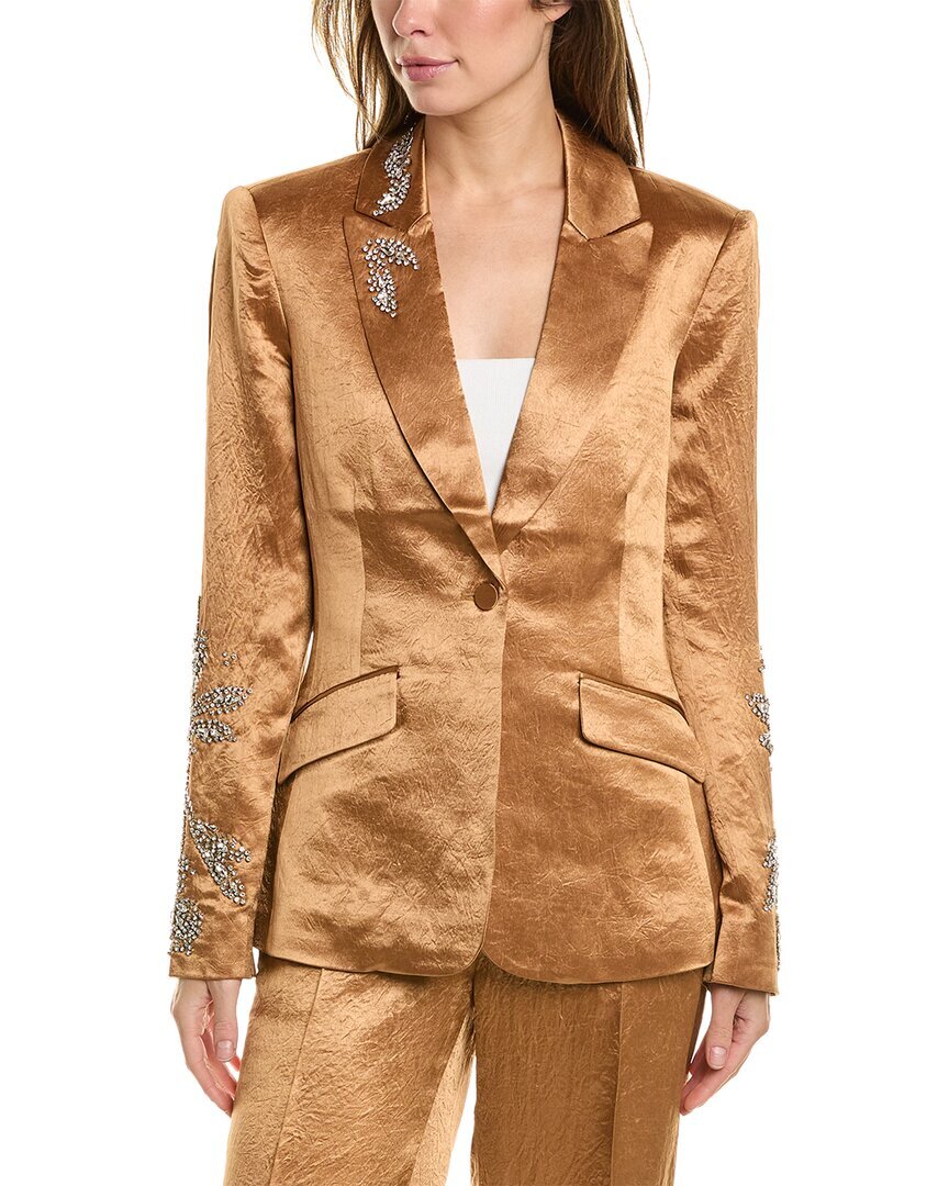 Cinq À Sept Crystal Floral Embellished Satin Blazer Women's eBay