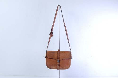 Tasche Vintage Braunem Leder mit Schultergurt M für Fausti Bergamo Leather Bag - Bild 2 von 12