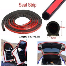 1x Shape Black Rubber Seal Hood Door Edge Trim Guard Molding Protector Car Strip