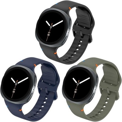3 Pack Soft Silicone Strap Compatible with Samsung Galaxy Watch 8 40mm 44mm