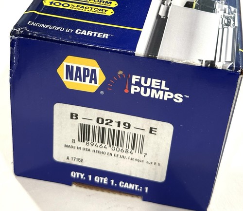 New NAPA ELECTRICAL FUEL PUMP B-0219-E 72 gal/hr Male Pin B0219E - Picture 3 of 4
