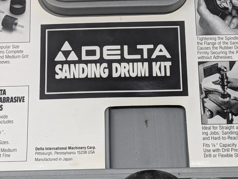 Kit de tambor de lijado Delta 17-941/17-942 tambores de grano medio y fino - Hecho en Japón (241) Foto 3 de 4