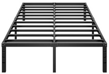 Metal Platform Bed Frame 14 Inch Queen Size Heavy Duty Black HLIPHA Tall Spring