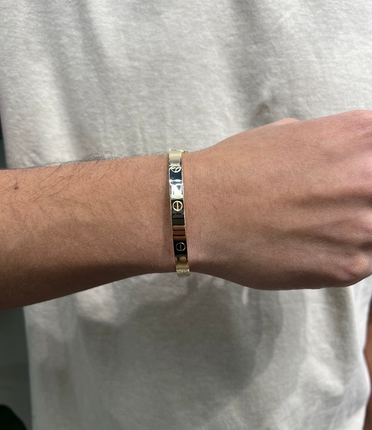 1337- 14K Bangle Band Bracelet Replica (19cm) 14K Yellow Gold