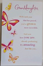 Nice Graduation Card For Granddaughter W/Butterflies By: American Greetings