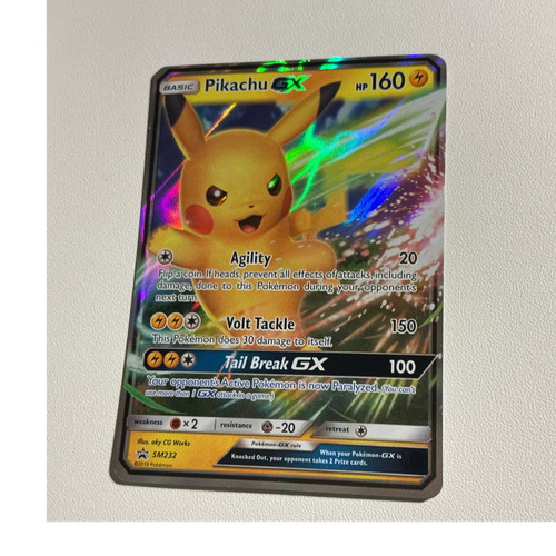Pokemon Company Pikachu GX SM232 Sun & Moon Promo Holo Black Star English 160 HP