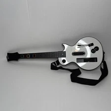 Guitar Hero Nintendo Wii Les Paul Gibson Guitar White With Strap, Tested Working