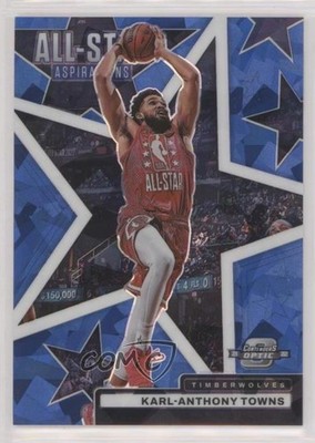 2021 Panini Contenders Optic Blue Cracked Ice Prizm 43/75 Karl-Anthony Towns 7y2