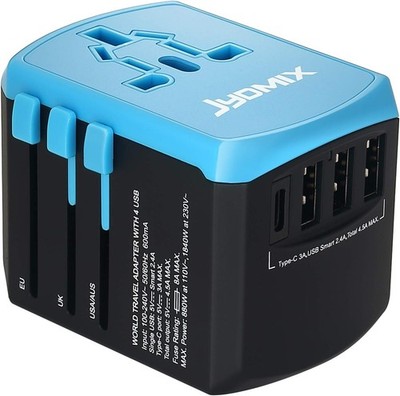 Superv Safety Universal Travel Power Adapter, USB Type-C Wall Charger, European
