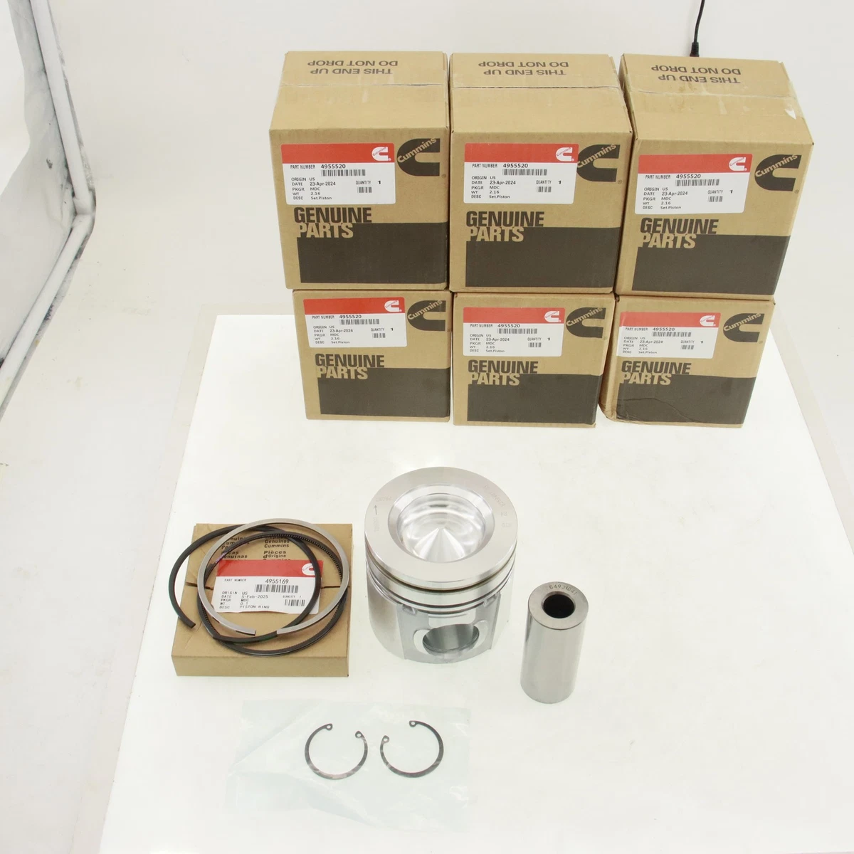 6* PSTON & Pston Rngs Set STD For Dodge Ram 6.7L Cummns 07-19 107mm