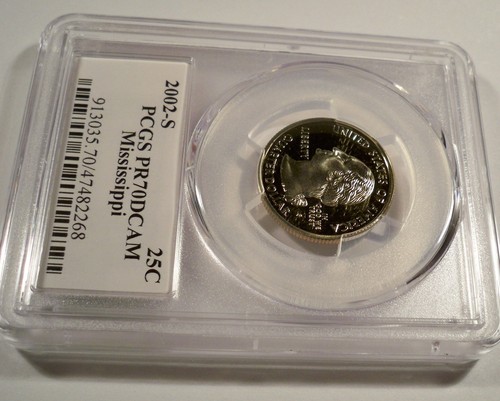 2002-S 25c CLAD PCGS PR70DCAM MISSISSIPPI QUARTER PROOF DEEP CAMEO PR 70 DC MS - Picture 4 of 4