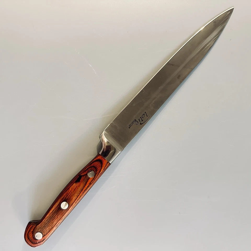 3 Vtg Sabatier Loire Knives Wooden Handle Stainless Chef Carving Bread Knife - Image 3 of 4