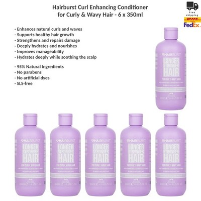 Hairburst Conditioner for Curly & Wavy Hair, Frizz Control, Hair Growth 6x350ml