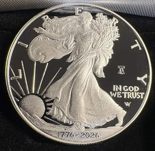 1776 - 2026 W AMERICAN SILVER EAGLE PROOF 1 Oz SILVER COIN 250th PRIVY US W/OGP