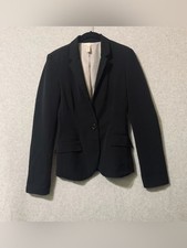 Ambiance Apparel Black Single-Button Tailored Blazer SZ S