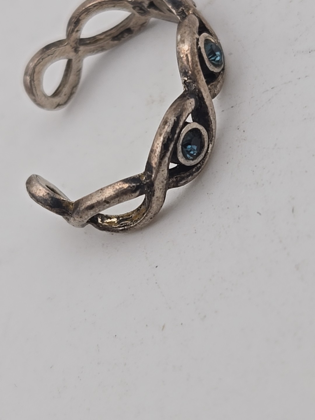 Infinity Loop Ring? Sterling Silver(?) With 2-out… - image 5