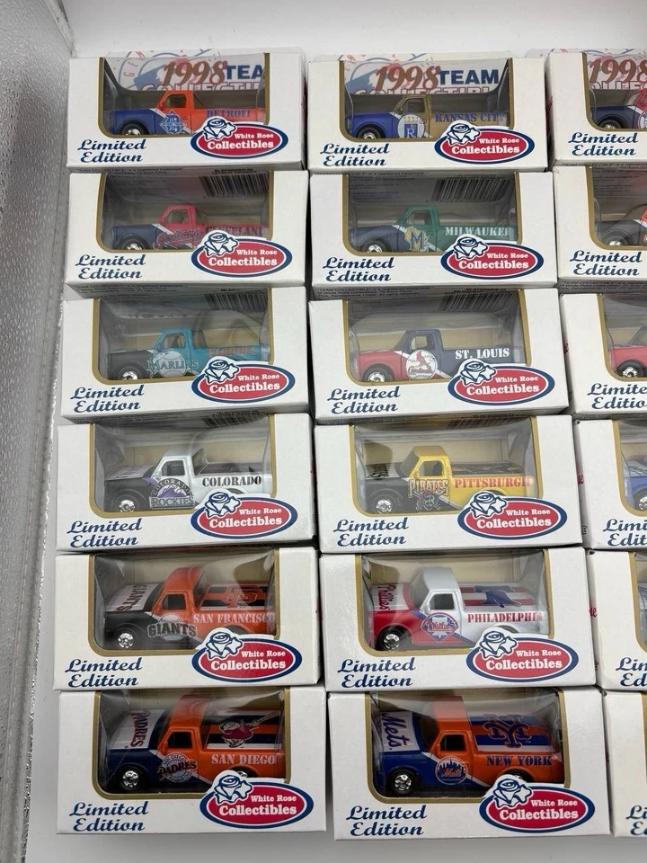 White Rose 1998 MLB Die-Cast Truck Juego Completo 30 Equipos Edición Limitada #19 Foto 3 de 4