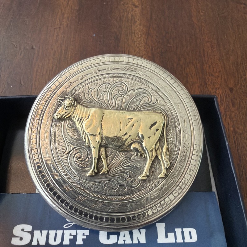 New Montana Silver Jeesey Cow  snuff can lid.