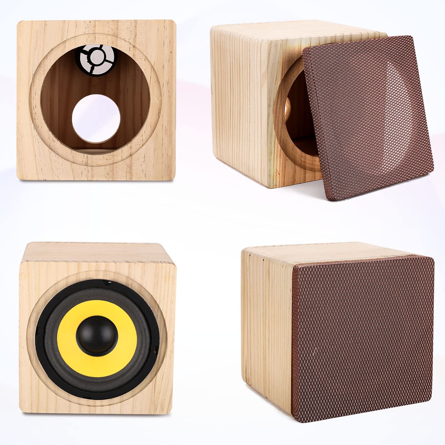 Facmogu 5in Wooden Speaker Enclosure, Speaker Empty Enclosure for Premium Speake