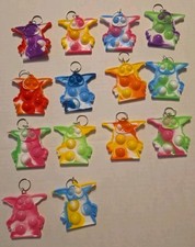 Pop It Keychain Bundle 14pcs Cartoon Alien Fidget Toys Random Colors Lot