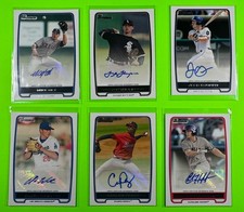 Topps 2012 Bowman Baseball Certified Autograph Lot 6 MLB Cards Multiple Players