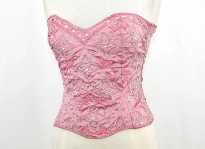 JASDEE Vintage BustierCorset HandWork GottaThread Embroidery OnSatin Style F3136