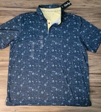 Mens NWT Walter Hagen PII Dense Desert Convoy Navy Performance II Polo Shirt *XL