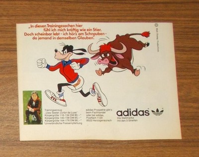 Seltene Werbung ADIDAS Sport Goofy Trainingsanzug UWE SEELER JUNIOR DE LUXE 1981
