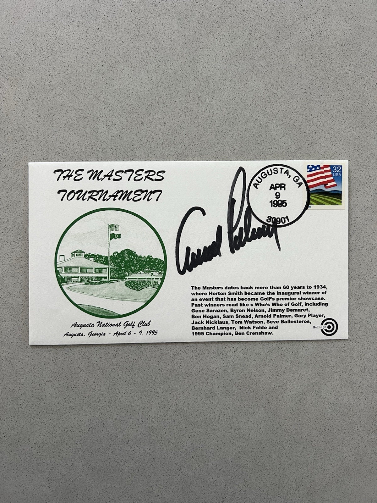 Arnold Palmer signed autographed First Day Cover Masters 1995 PSA/DNA COA LOA