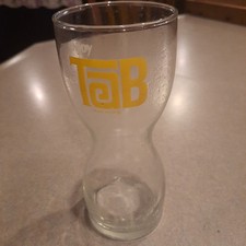 Vintage Enjoy TAB Soda Pop Cola Drinking Glass Hour Glass Design
