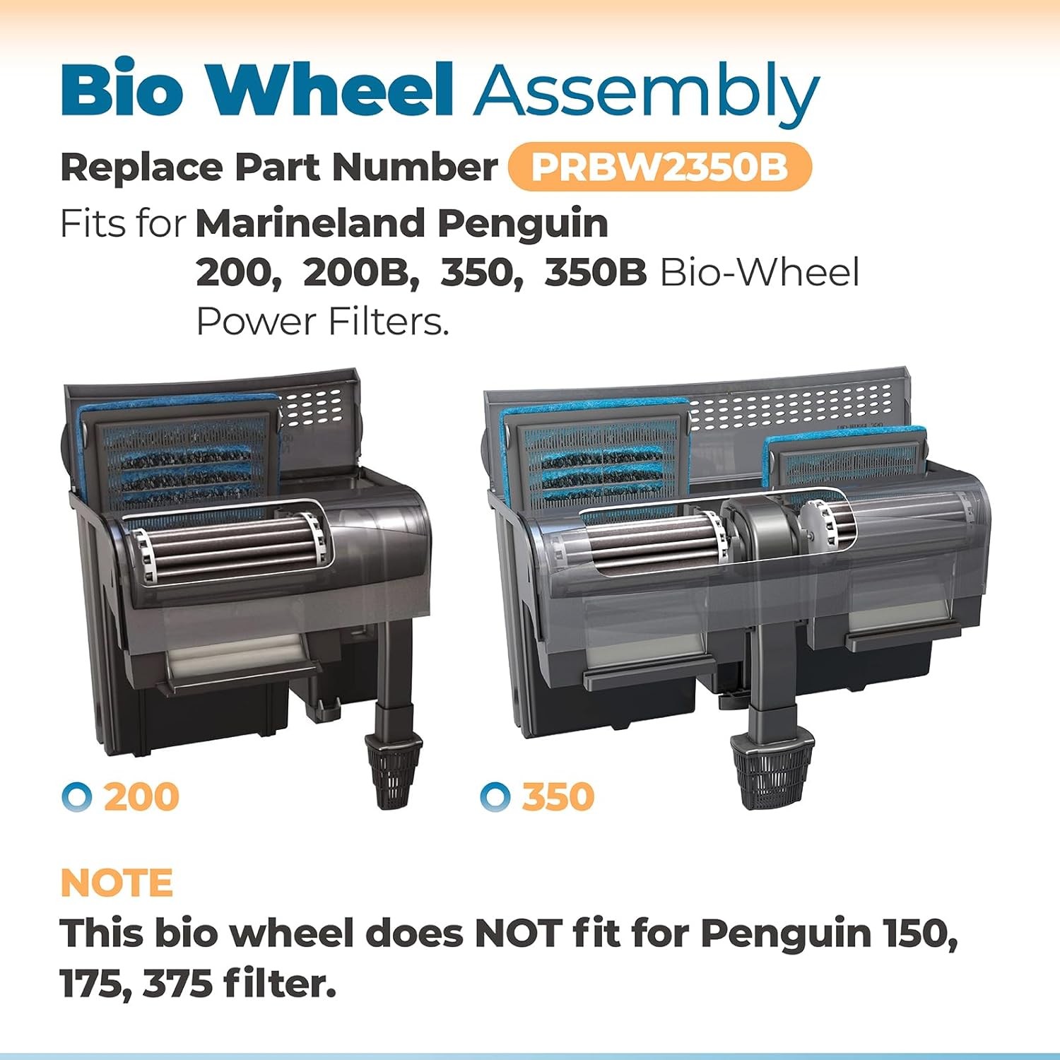 Bio Wheel Assembly Fish Tank Aquarium Filter Replacement Parts 4 Pieces 