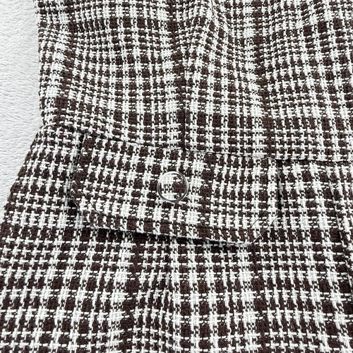 Forever 21 Juniors Brown Tweed Romper Wool Blend Plaid Houndstooth Size Large - Picture 7 of 24