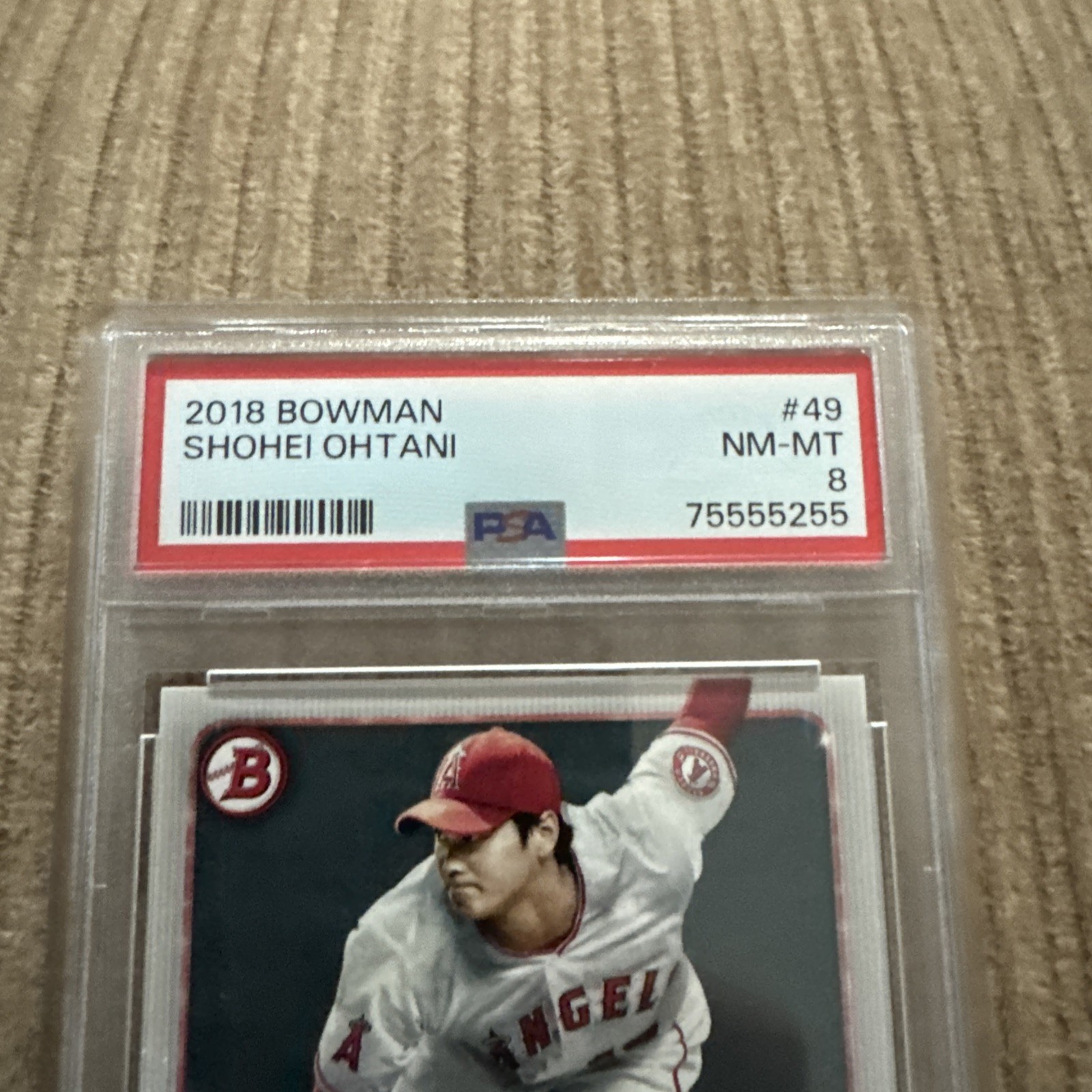 SHOHEI OHTANI 2018 BOWMAN #49 PSA 9 RC GRADED ROOKIE CARD view 2