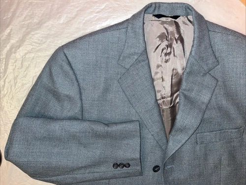 Giacca blazer tuta cappotto sportivo vintage Burberry USA MADE WOOL blu grigio uomo 44 42L 42