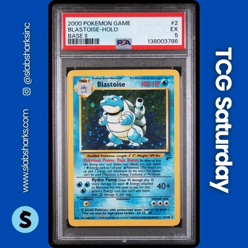 2000 POKEMON BASE SET 2 #2/130 BLASTOISE HOLO RARE PSA 5