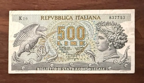 Photo of a 1967 Italy 500 Lire Silver (1958-1981) from an eBay listing that sold on Jul 20, 2026
