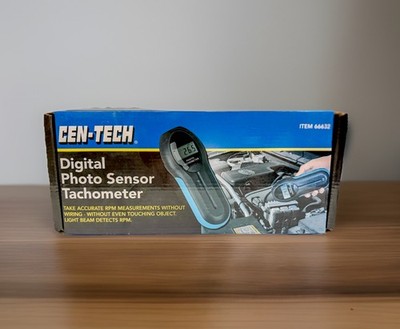 CEN-TECH Model 66632 Digital Photo Sensor Tachometer W/ Case & Reflective Tape
