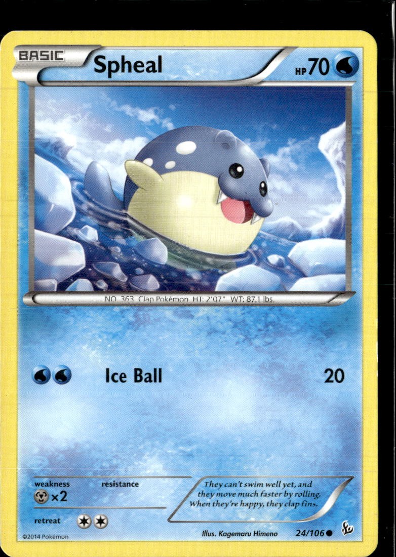 Pokemon Spheal 24/106 Flashfire Non Holo Common  2 Card Lot