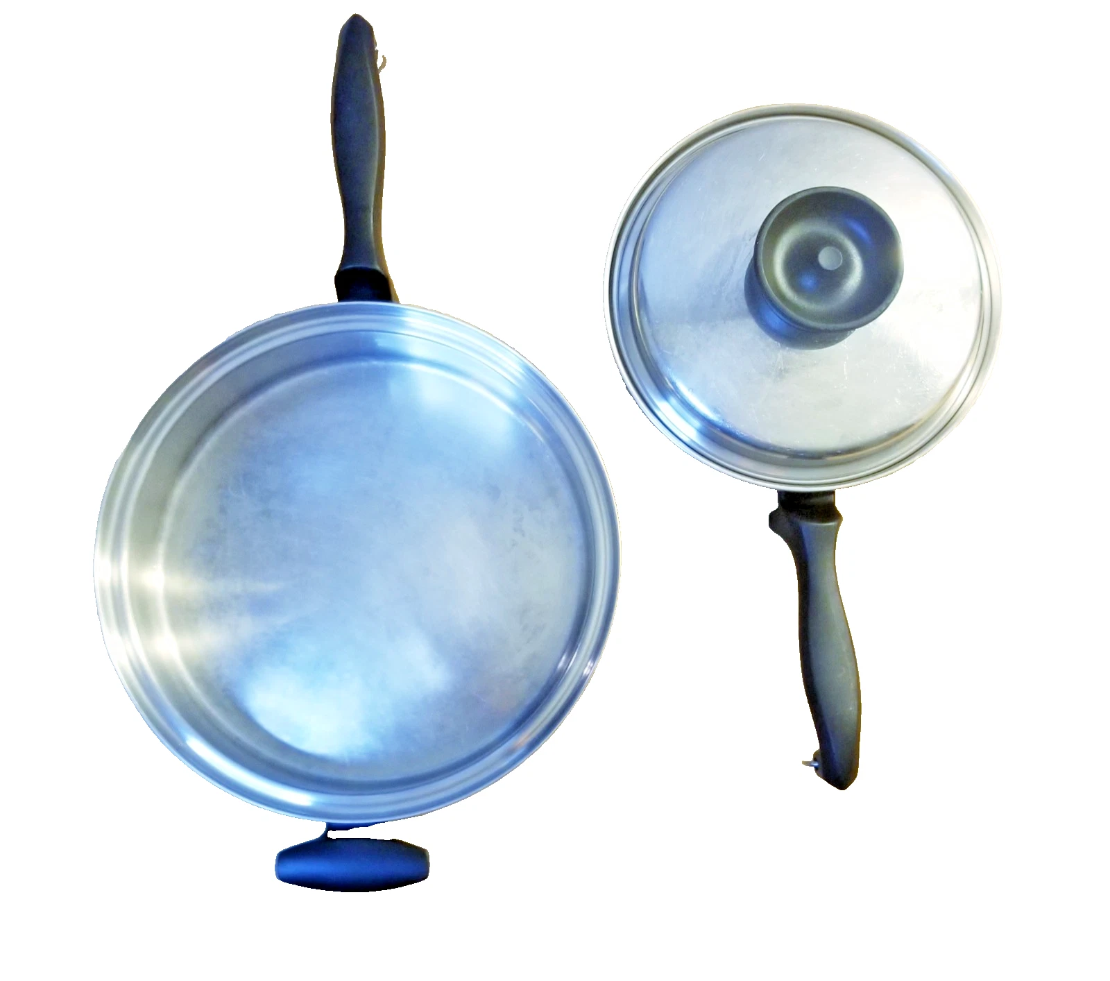 Chef's Ware 2.5 Qt Skillet 1.5 Qt Pan Saute Frying T304 Vintage Cookware Lot Set