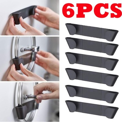6PACK Pan Lid Organizer Pot Lid Holder Cover Rack Storage Holder Wall-Mounted